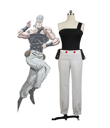 JoJo's Bizzare Adventure : Noir Sexy Pierre Polnareff Costume Cosplay